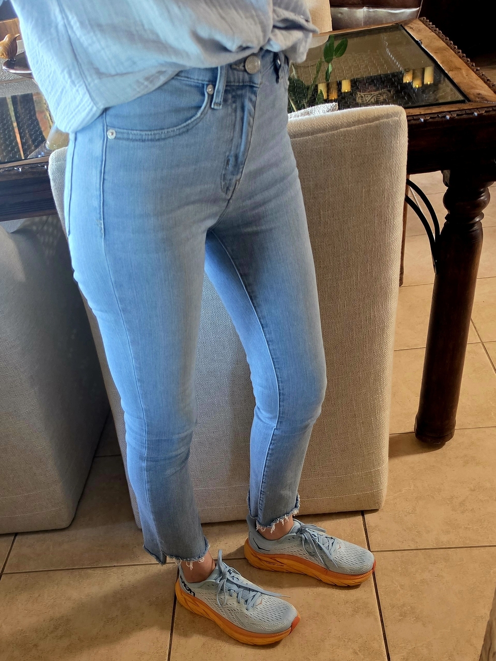 Frame High-Rise Light Blue Women's Skinny Jeans Size 23